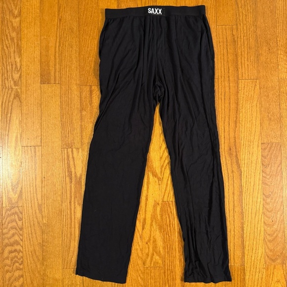 Saxx Black Sweatpants Relaxed Fit Joggers Size M - Picture 1 of 6